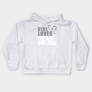 This girl lover her French Bulldog! Especially for Frenchie owners! Kids Hoodie